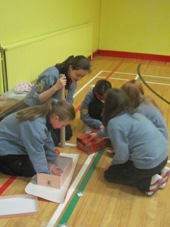 Girls Working on the Boxes